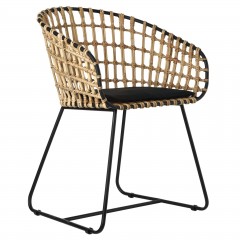 CHAIR METAL RATTAN NATURAL JAPAN 